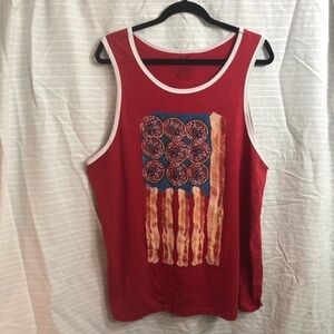 💝 Chill Top Donut Bacon Flag Graphic Muscle Tank Top